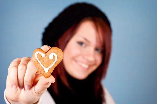 Sevgililer günü için kalp kurabiye — Stok fotoğraf