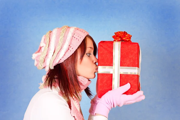 Kissing the present — Stock Photo, Image