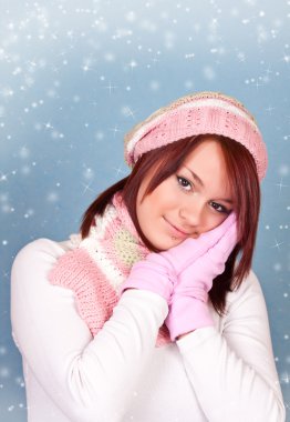 Lovely winter girl clipart