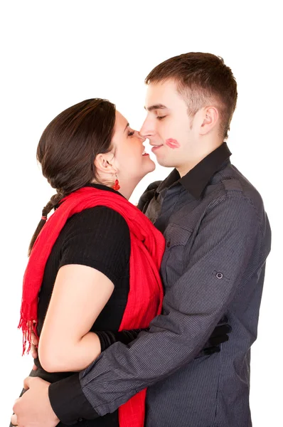 Beautiful couple kissing — Stock Photo, Image
