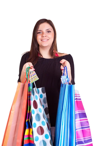Chica con bolsas de compras — Foto de Stock
