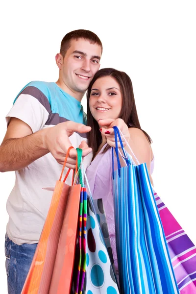 Feliz pareja de compradores — Foto de Stock