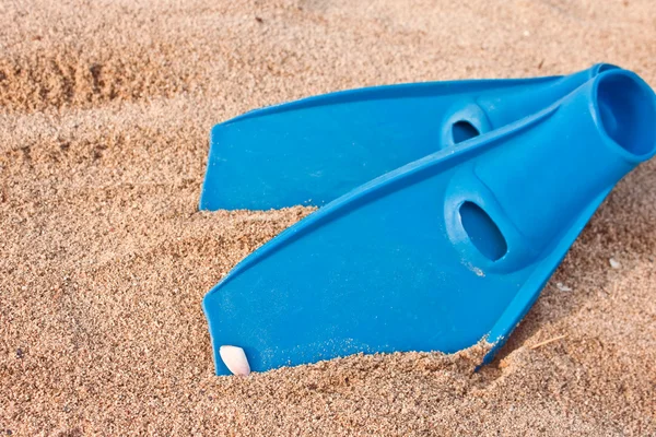 Blue pair of flippers — Stock Photo, Image