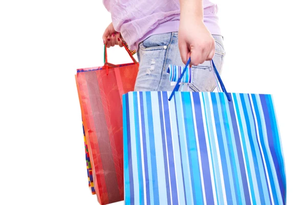 Close-up of woman with bags — Stock Photo, Image