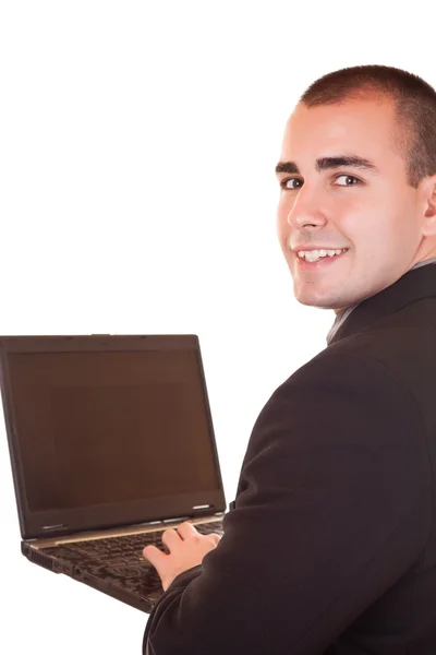 Biznesmen i laptopa — Zdjęcie stockowe