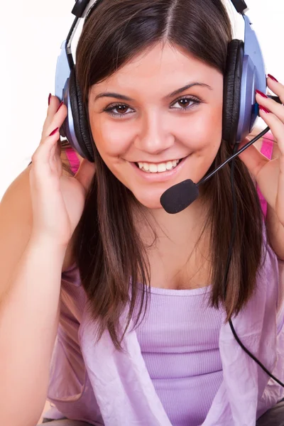 Close-up of girl listening music Royalty Free Stock Images