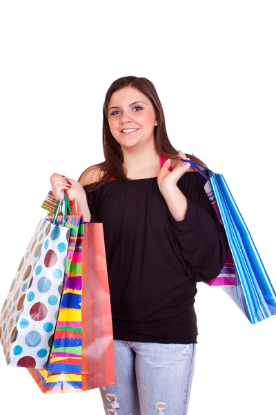 Girl from shopping — Stock Photo, Image