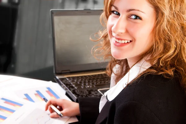 Close-up of businesswoman in office — Stock Photo, Image
