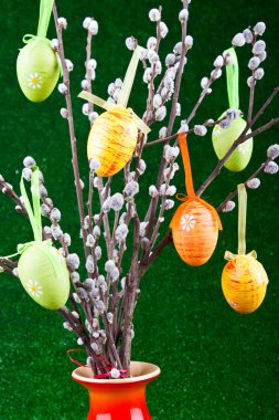 Easter tree with colorful eggs clipart