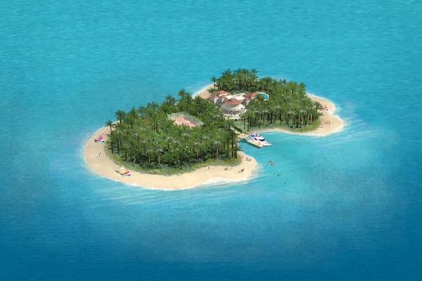 Eine einzige Insel (der Himmel von weit her) — Stockfoto