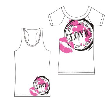 Fashionable shirt Love clipart