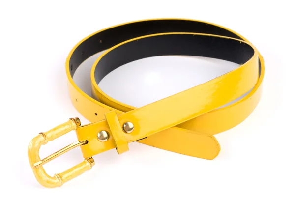 Cinturón mujer amarillo aislado en blanco — Foto de Stock
