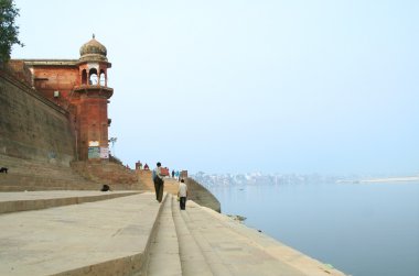 Tower. The Ganges, India, Varanasi clipart