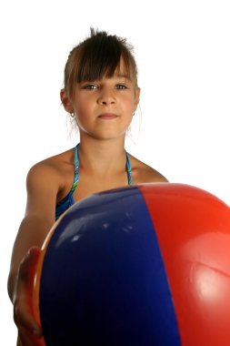 Girl with ball clipart