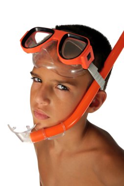 Snorkeling boy clipart