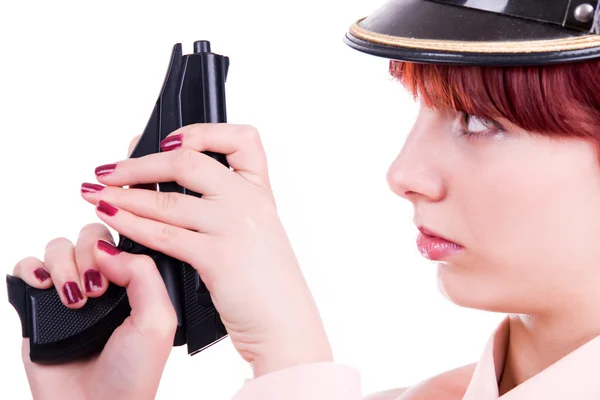 Meisje met een pistool — Stockfoto