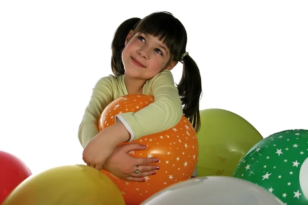 Chica con globos —  Fotos de Stock