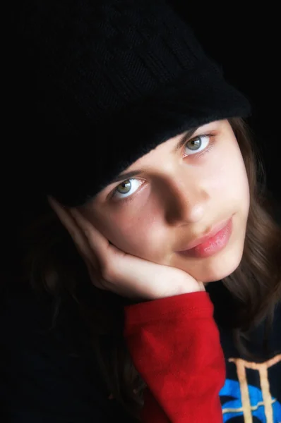 Girl with cap — Stock Photo, Image