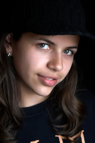 Girl with cap — Stock Photo, Image