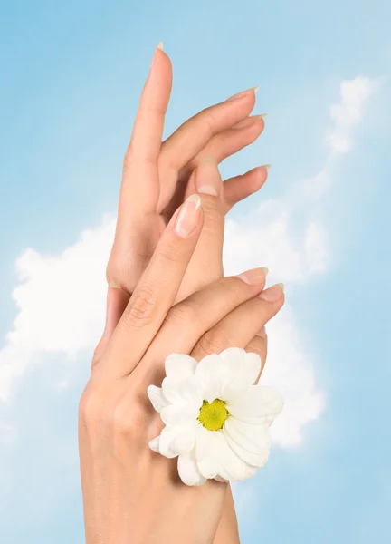 Krásné nehty a ženské prsty — Stock fotografie