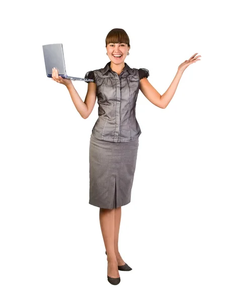 Beautiful businesswoman with laptop — Stock Photo, Image