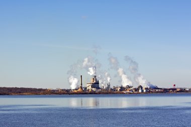 Factory on a river in Virginia clipart