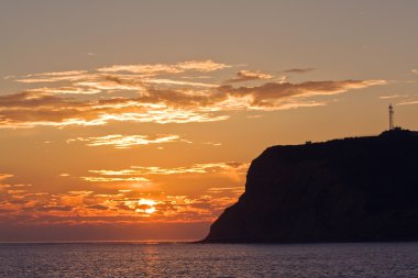 Sunset view of Point Loma near San Diego clipart