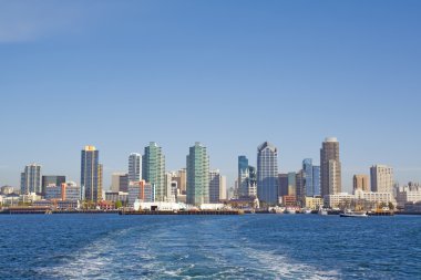 Skyline of San Diego from the water clipart