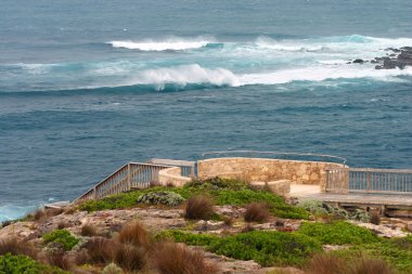 Walkway and waves in South Australia clipart