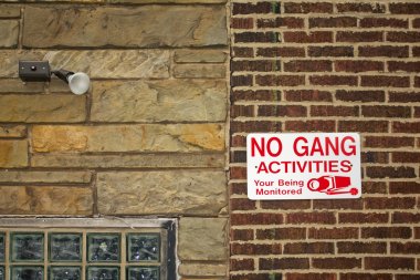 No gang activities sign