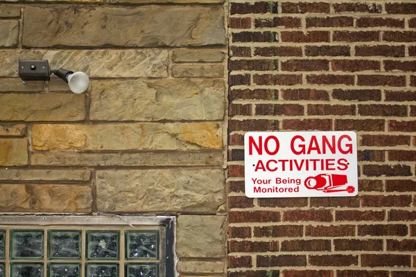 No gang activities sign — Stock Photo, Image