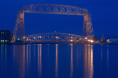 Duluth aerial bridge dusk clipart