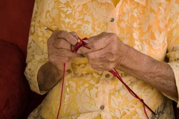 Knitting elder — Stock Photo, Image