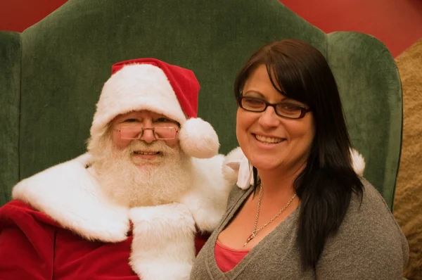 Santa with woman — Stock Photo, Image