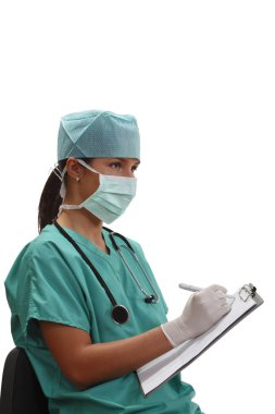 Female anaesthesiologist clipart