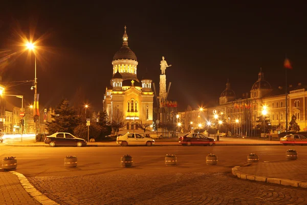 Avram iancu square-cluj napoca, Rumänien — Stockfoto