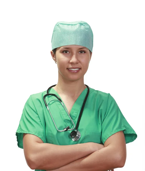 Självsäker kvinnlig läkare — Stockfoto