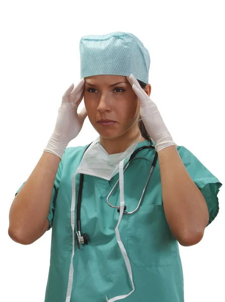 Unavený ženský lékař — Stock fotografie