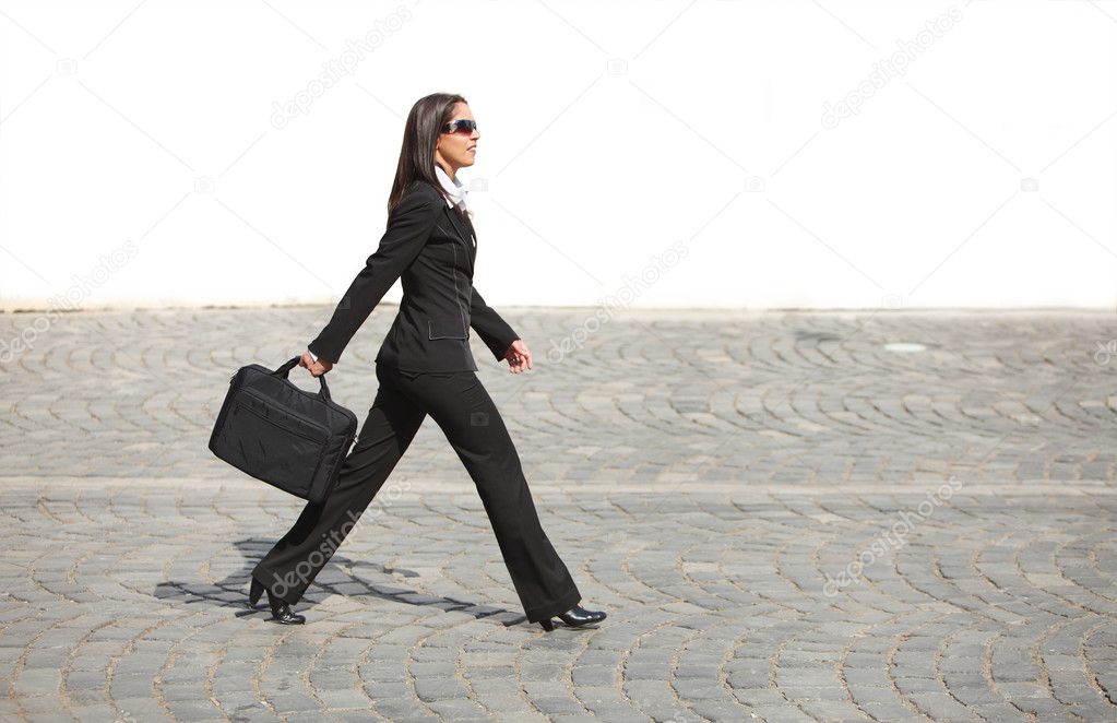 Businesswoman in a hurry