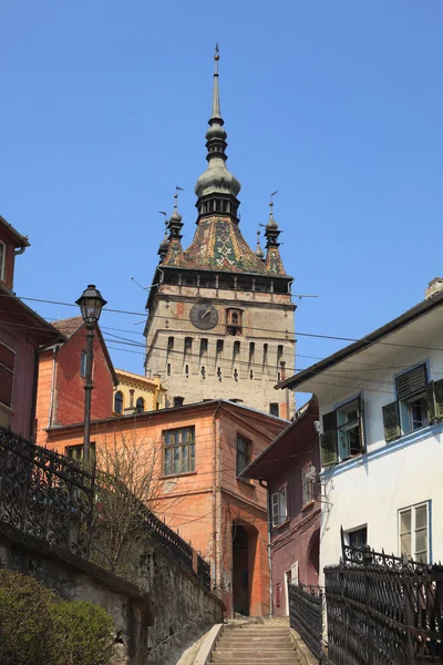 Hodinová věž sighisoara, Rumunsko — Stock fotografie