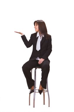 Businesswoman presenting something clipart
