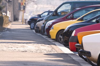 Row of cars clipart