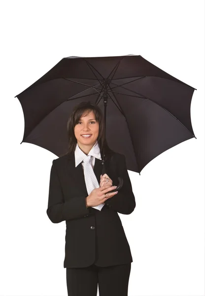 Бізнес-леді з парасолькою — стокове фото