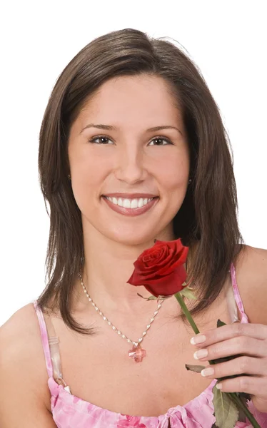 Woman with a rose — Stock Photo, Image