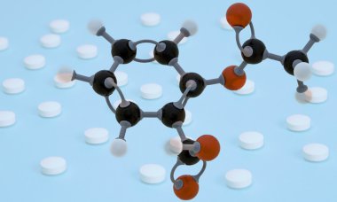 The molecular structure of aspirin clipart
