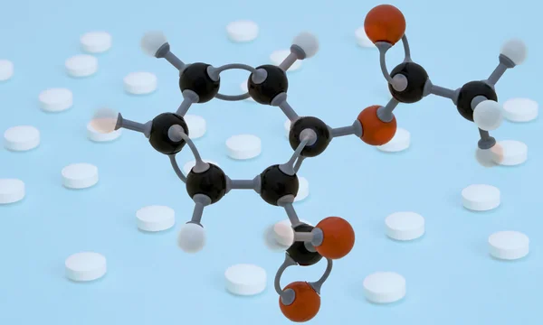 De moleculaire structuur van aspirine — Stockfoto