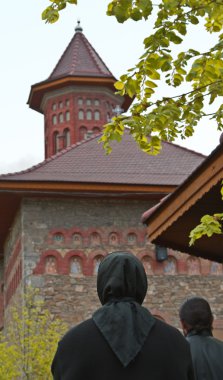 Nun at the monastery clipart