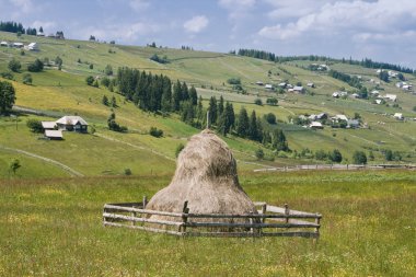 Romanian mountain village clipart