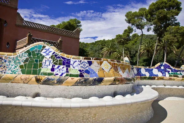 Seat bench in park guell — Stock Photo, Image