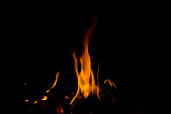 Flame on the black background — Stock Photo, Image